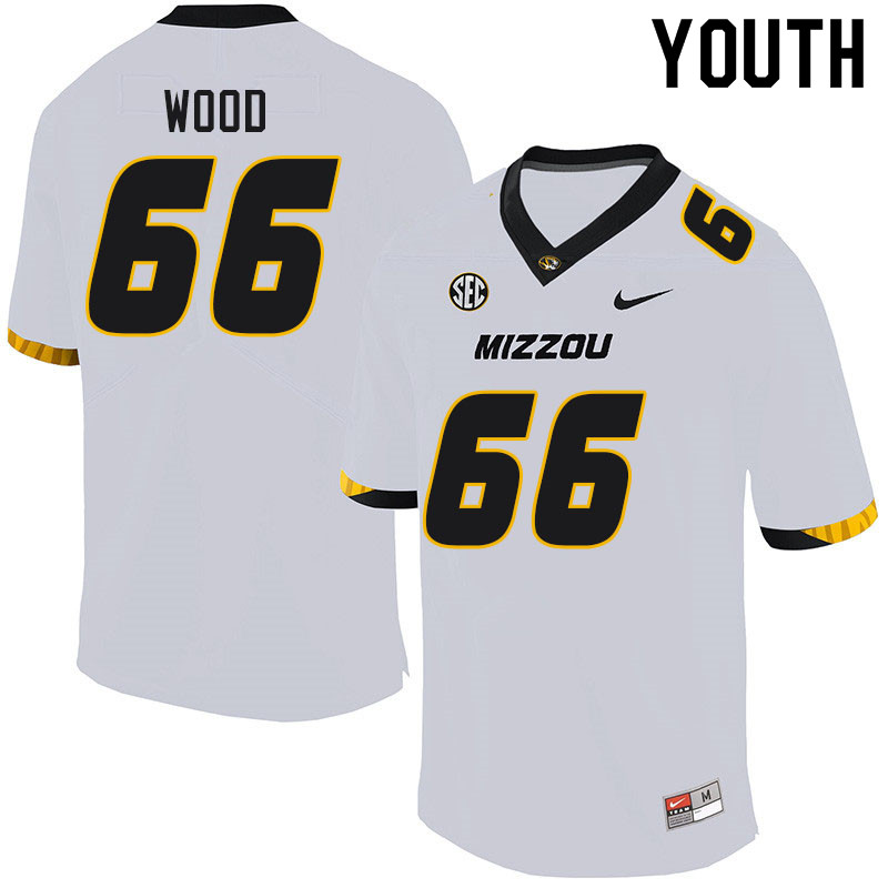 Youth #66 Connor Wood Missouri Tigers College Football Jerseys Sale-White - Click Image to Close